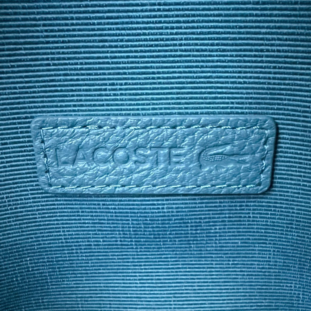 Lacoste Two Tone Leather Camera Embossed Logo 3 Way Shoulder Bag Like New