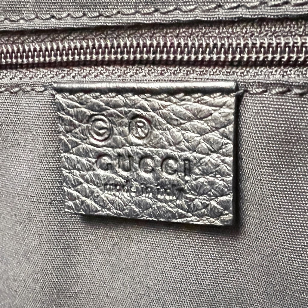 Gucci Black Leather GG Monogram Slouchy Crossbody Shoulder Bag Excellent