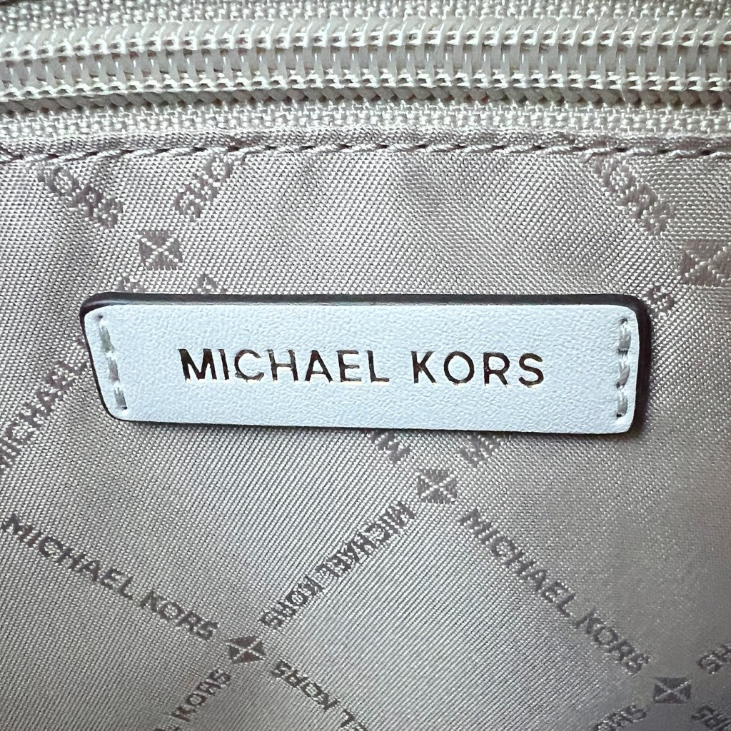 Michael Kors Creamy Leather Monogram Padlock Detail 2 Way Shoulder Bag Like New