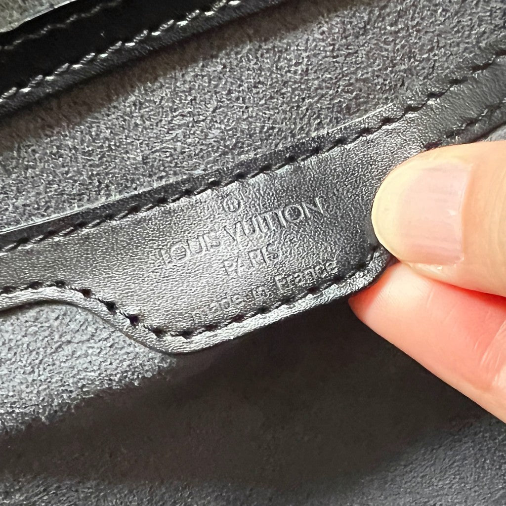 Louis Vuitton Black Epi Leather Soufflot Noir Tote Bag 2 in 1 Excellent