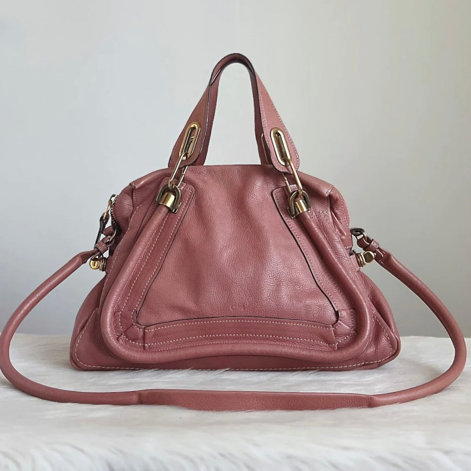 Chloe Rose Leather Paraty Large 2 Way Shoulder Bag