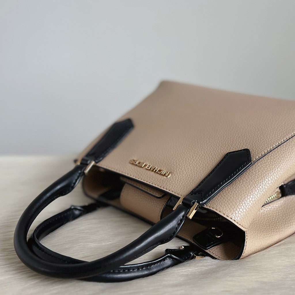 Michael Kors Two Tone Leather Triple Compartment 2 Way Shoulder Bag Like New