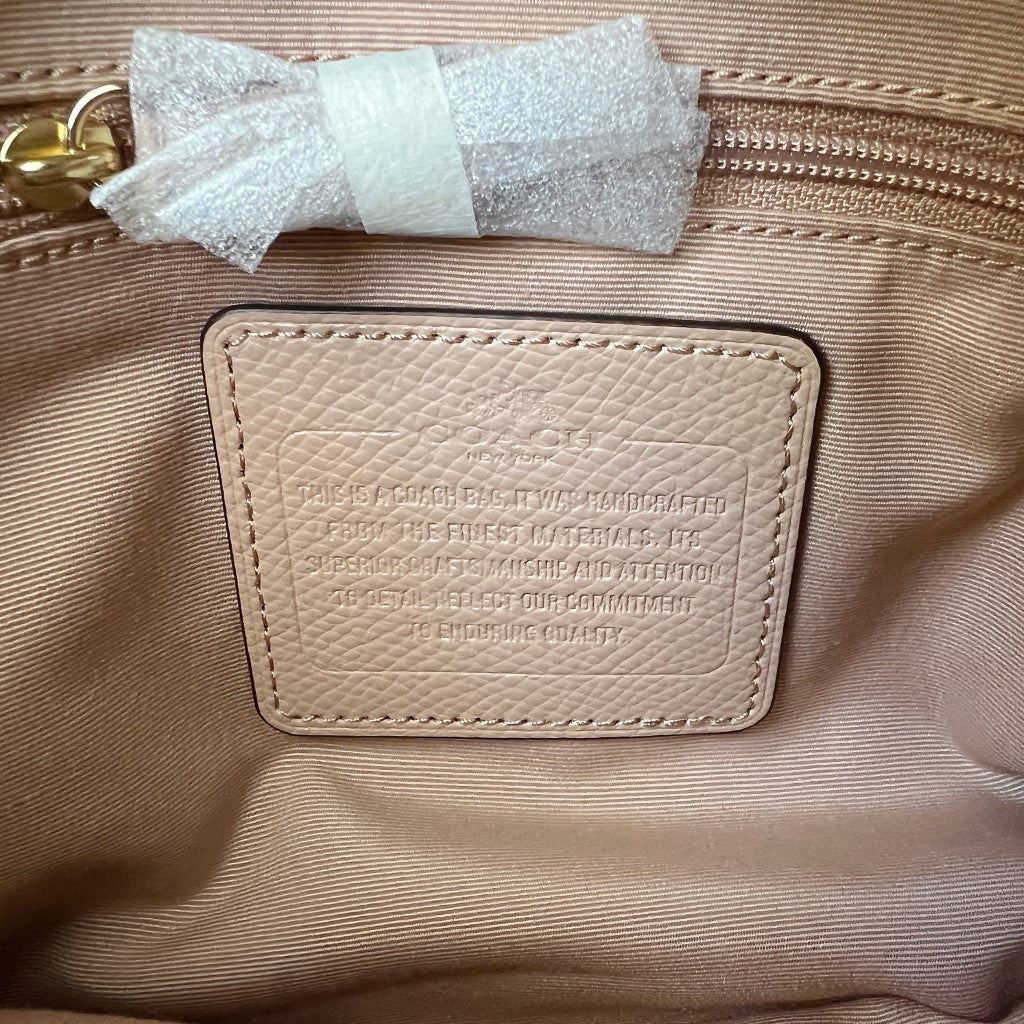 Coach Beige Leather Triple Compartment 2 Way Shoulder Bag New with Tags