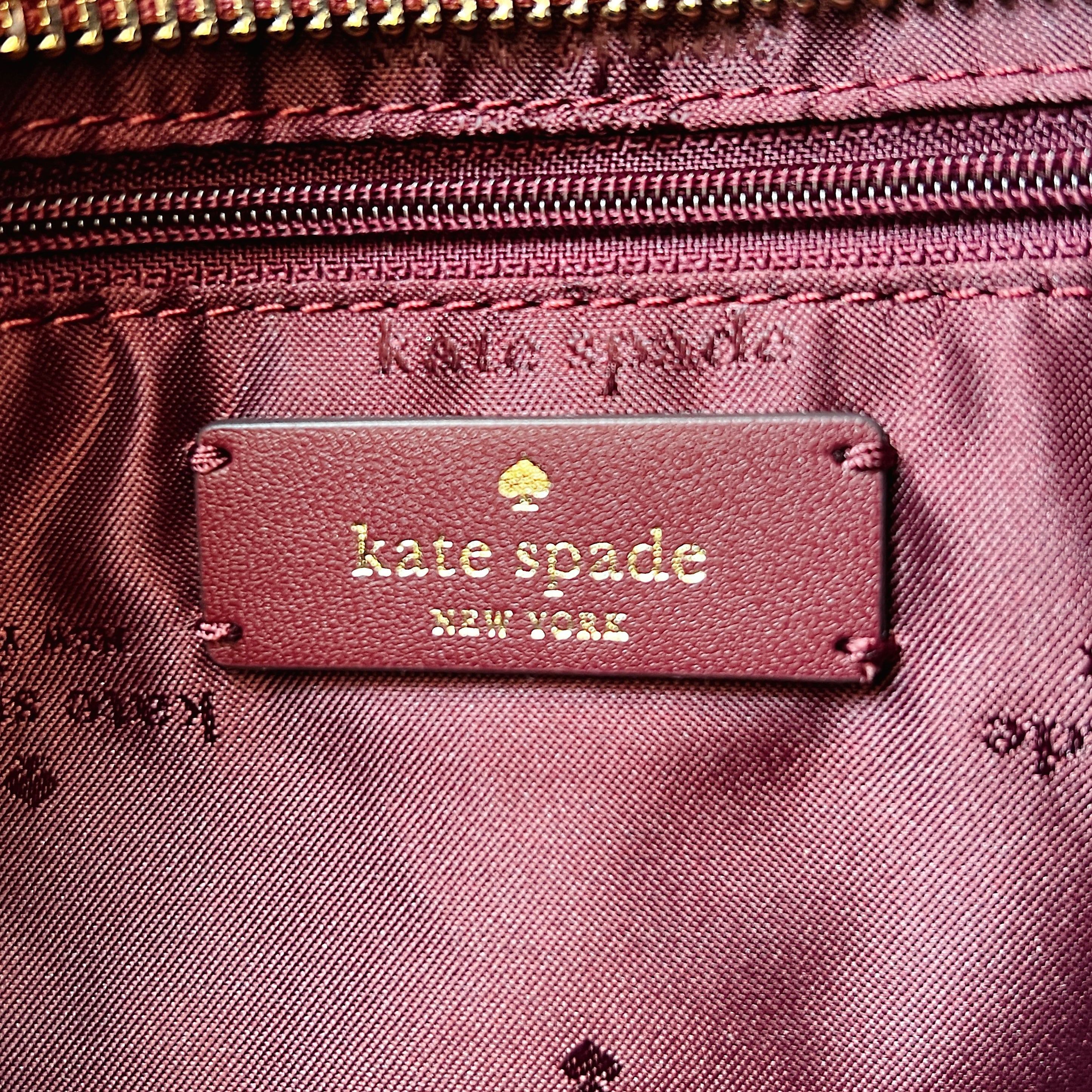 Kate Spade Burgundy Leather Woollen 2 Way Shoulder Bag Like New