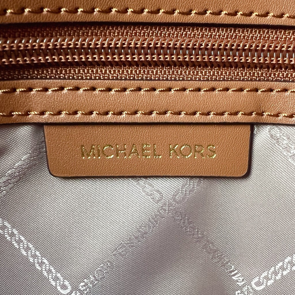 Michael Kors Caramel Leather Triple Compartment Career Shoulder Bag Like New