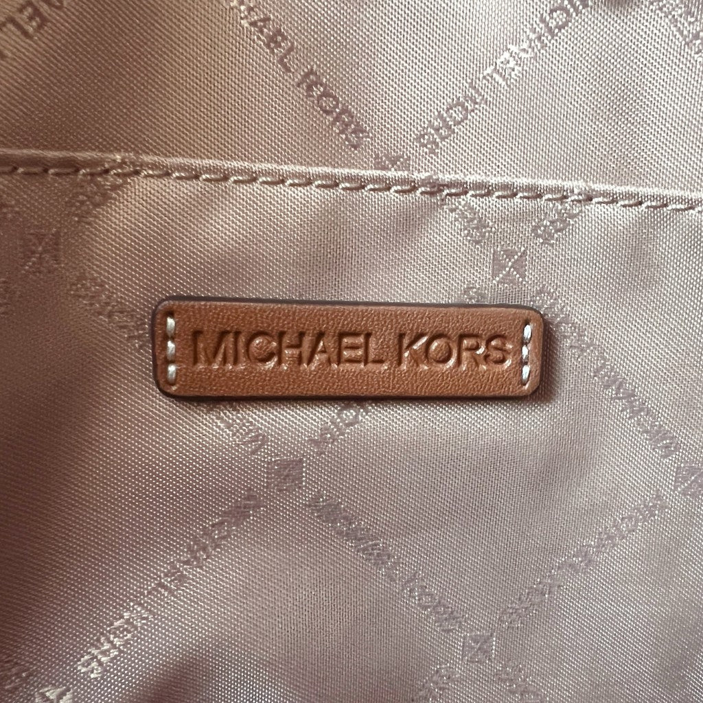 Michael Kors Caramel Leather Straw Patchwork Crossbody Shoulder Bag Like New