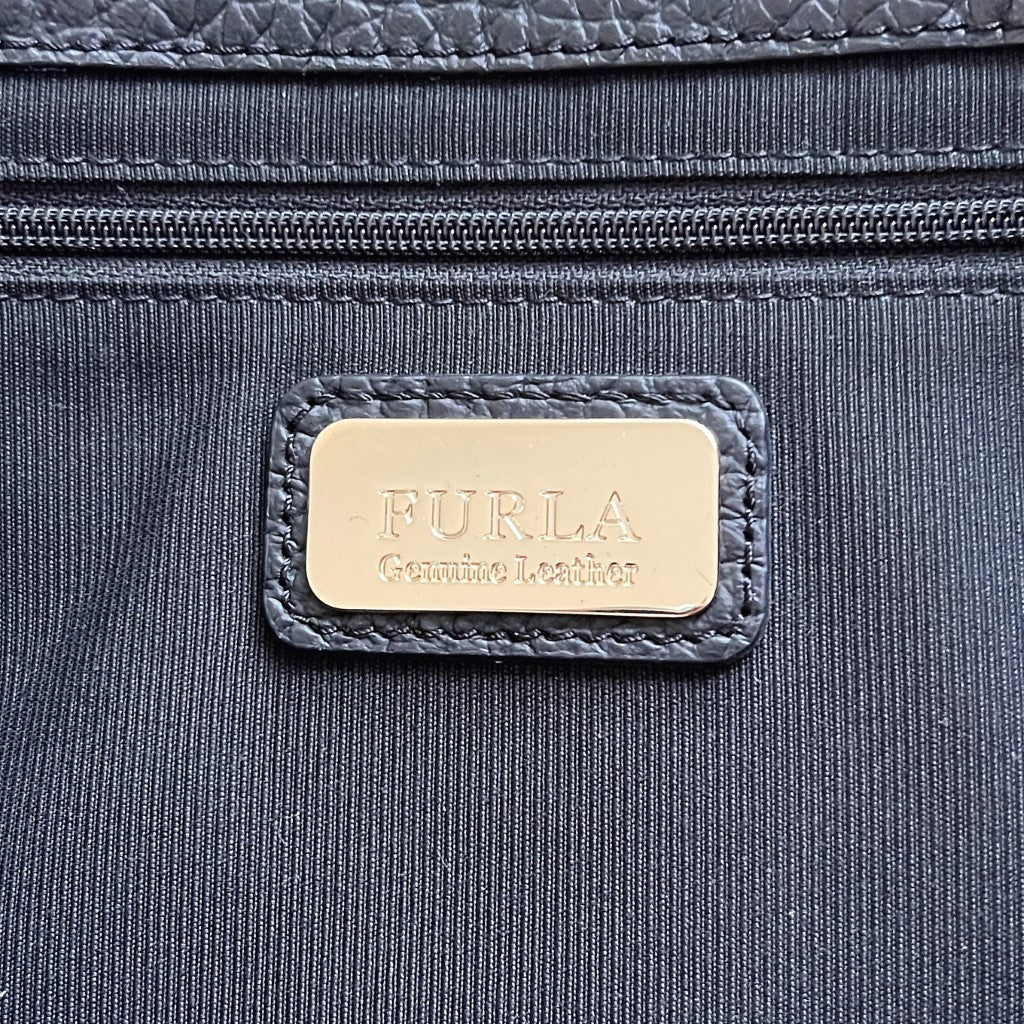 Furla Tri-Tone Leather Front Buckle Shoulder Bag