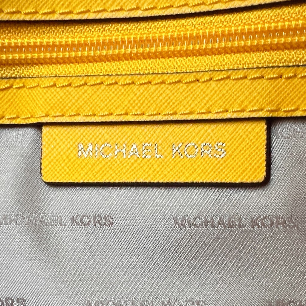 Michael Kors Tri-Tone Leather Front Logo Career 2 Way Shoulder Bag