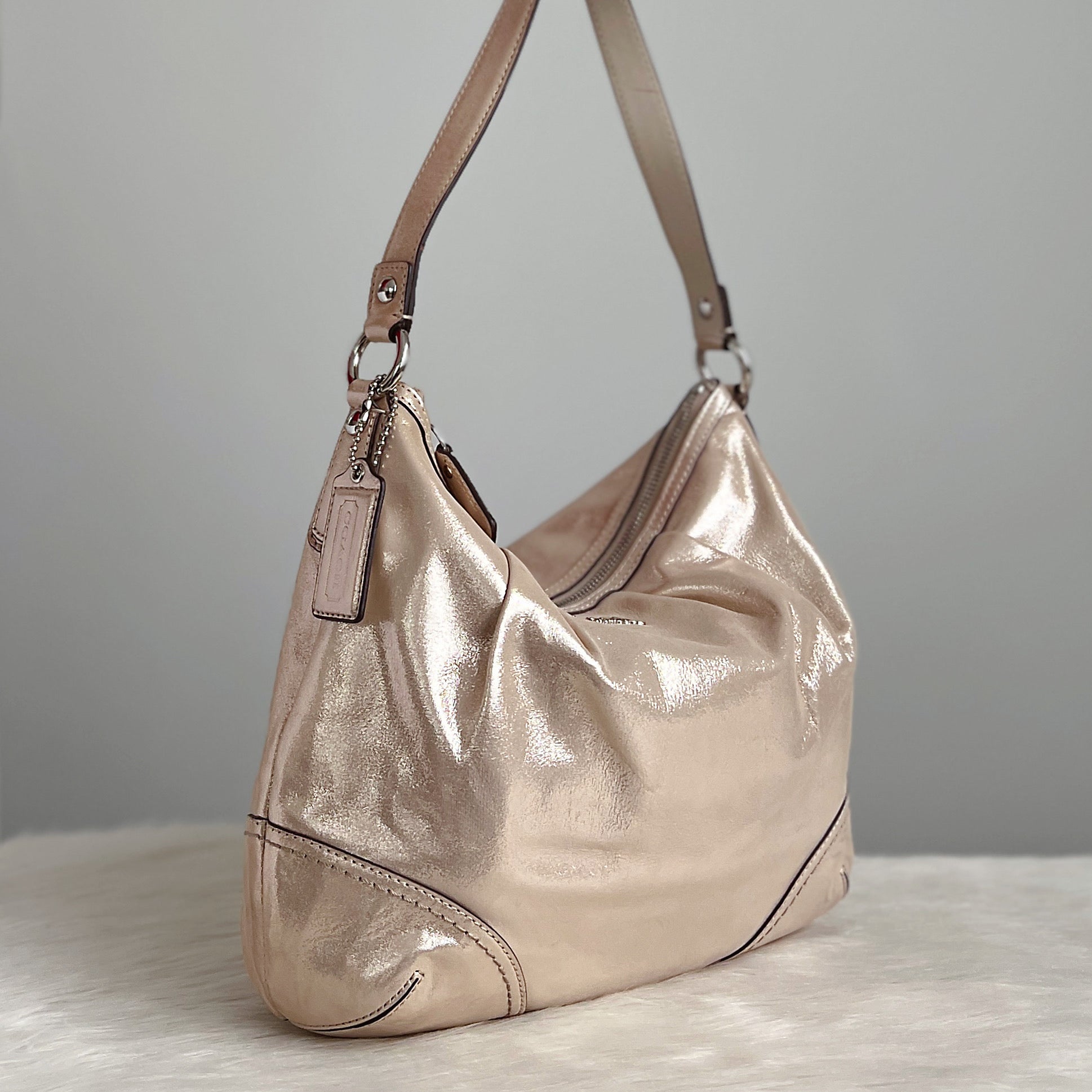 Coach Light Gold Slouchy 2 Way Shoulder Bag