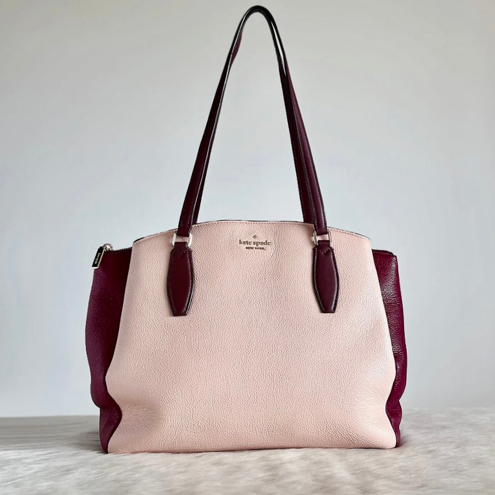 Kate Spade Two Tone Leather Triple Compartment Shoulder Bag Like New