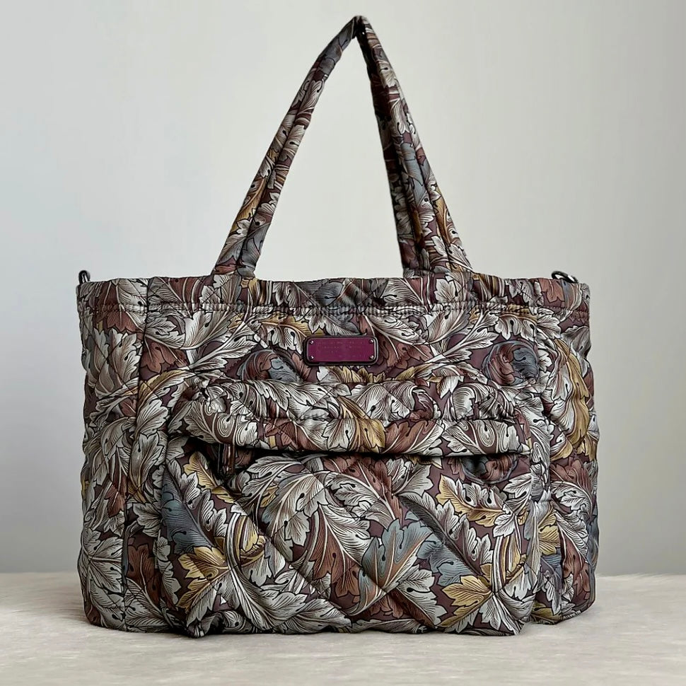 Marc Jacobs Leaf Pattern Large Weekend Carryall Shoulder Bag Like New
