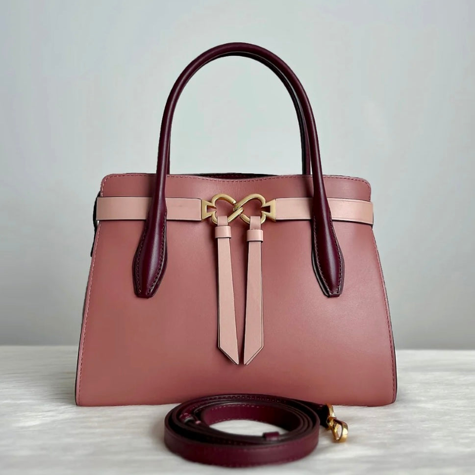Kate Spade Tri-Tone Leather Front Bow Detail 2 Way Shoulder Bag Like New