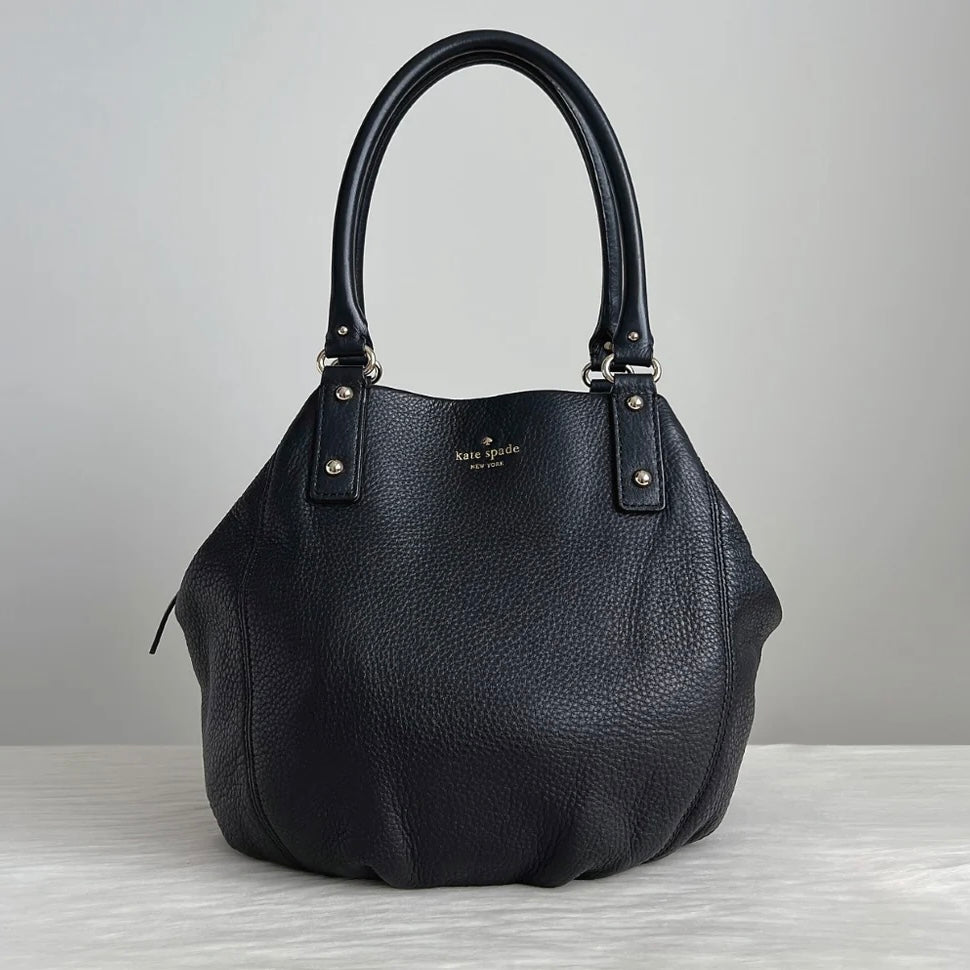 Kate Spade Black Leather Triple Compartment Shoulder Bag Excellent