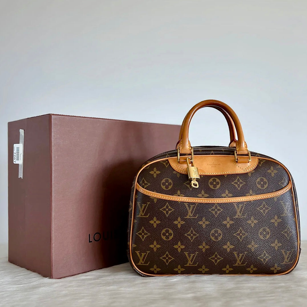 Louis Vuitton Signature Monogram Trouville Tote Lock & Key