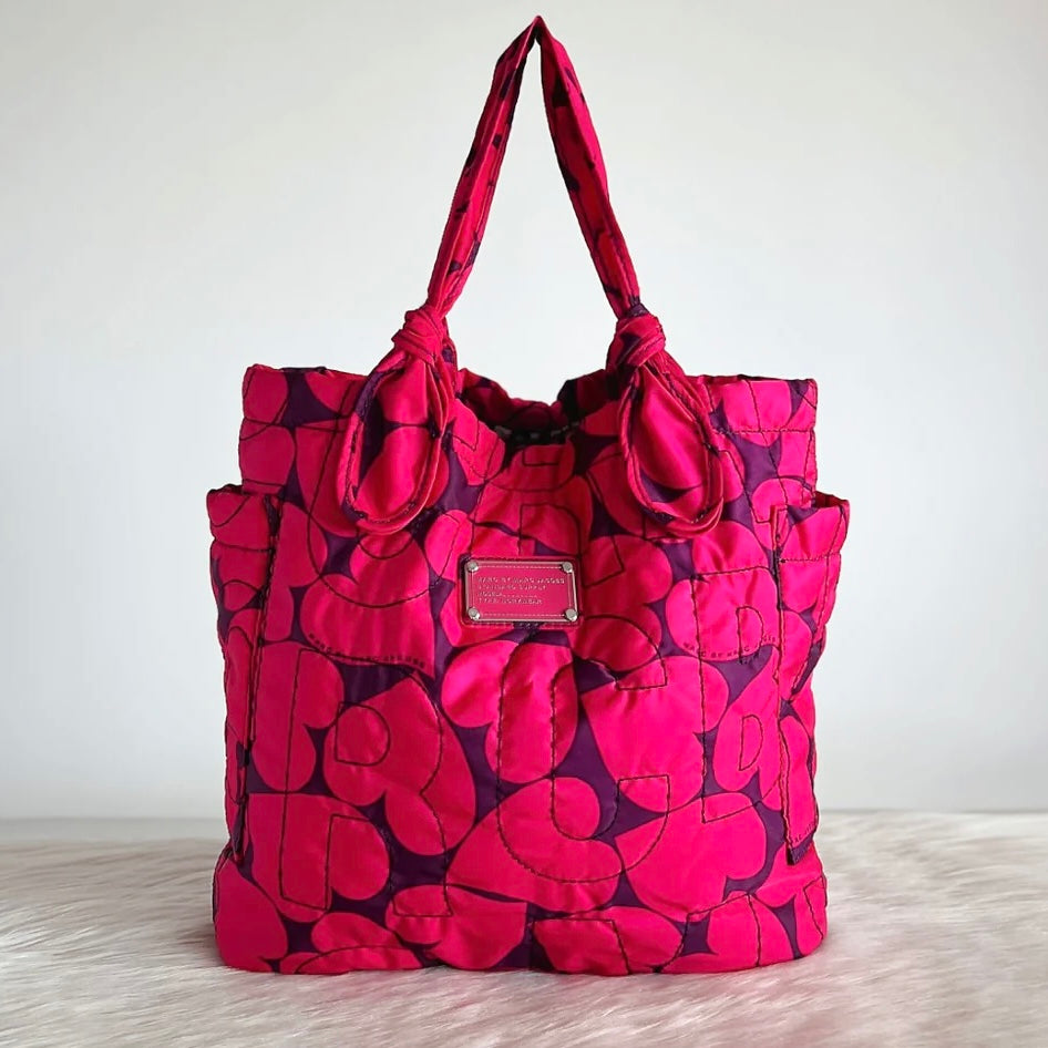 Marc Jacobs Fuchsia Floral Pattern Shopper Shoulder Bag Excellent