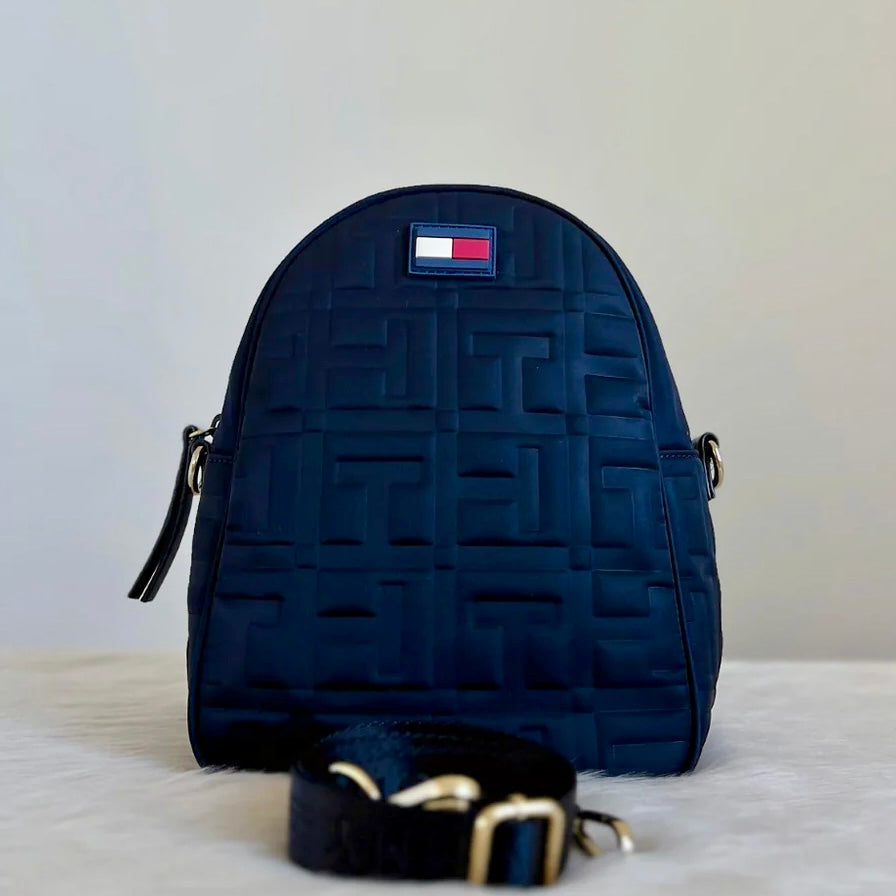 Tommy Hilfiger Navy H Pattern Small 2 Way Backpack