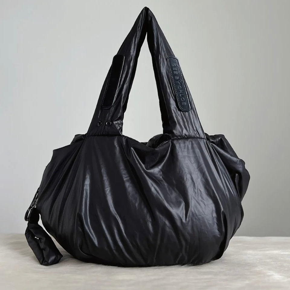 See by Chloe Black Joy Rider Puffy Shoulder Bag