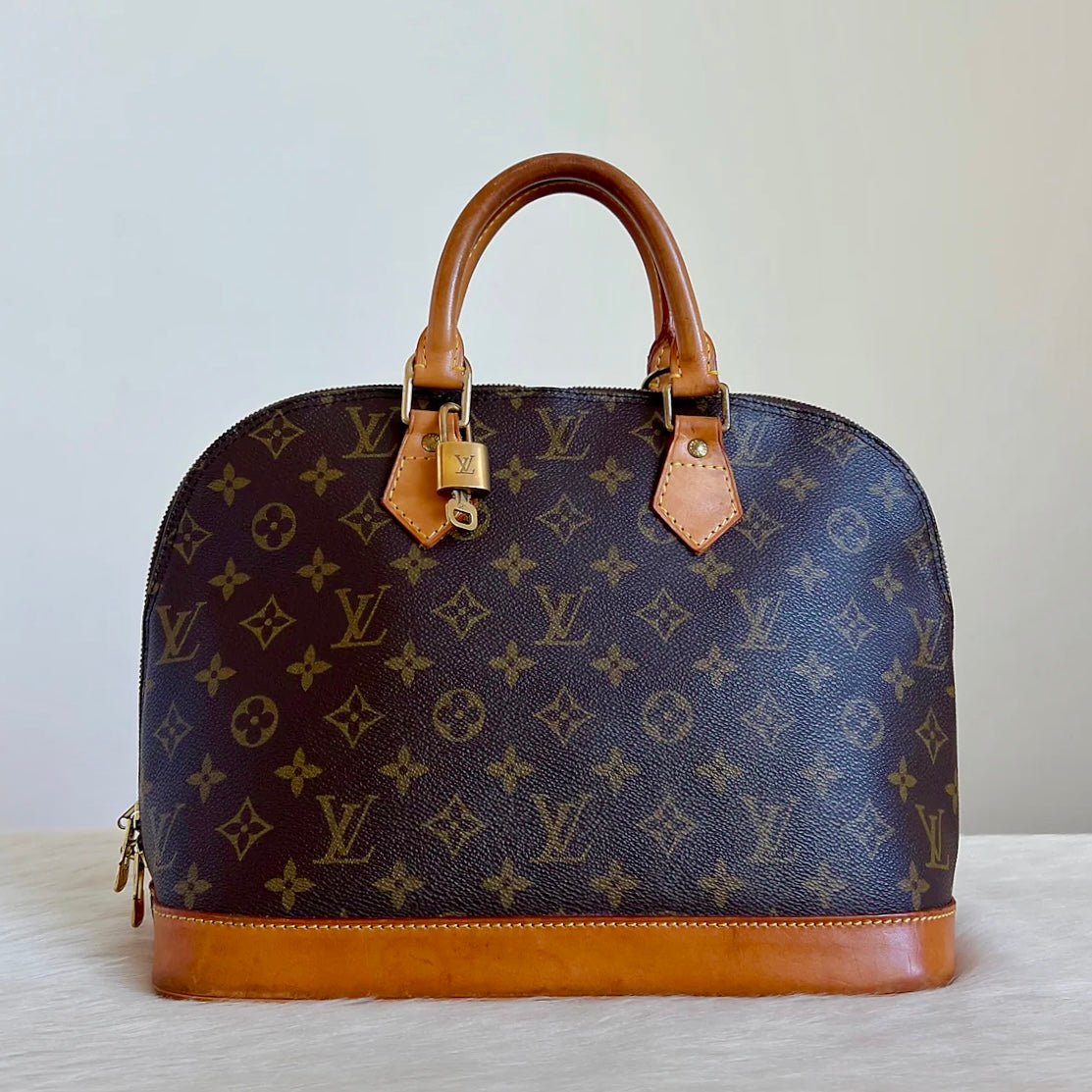 Louis Vuitton Signature Monogram Alma Tote + Lock & Key