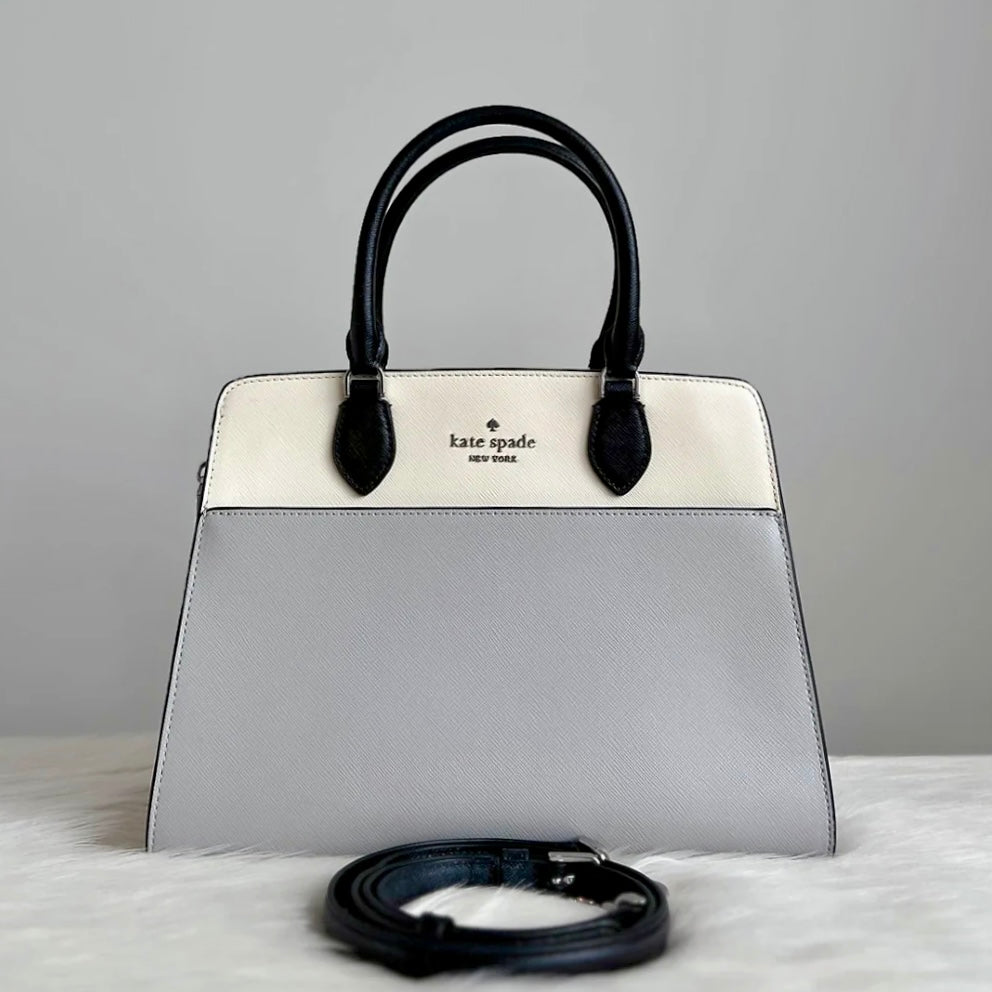 Kate Spade Tri Tone Leather Front Logo 2 Way Shoulder Bag Like New