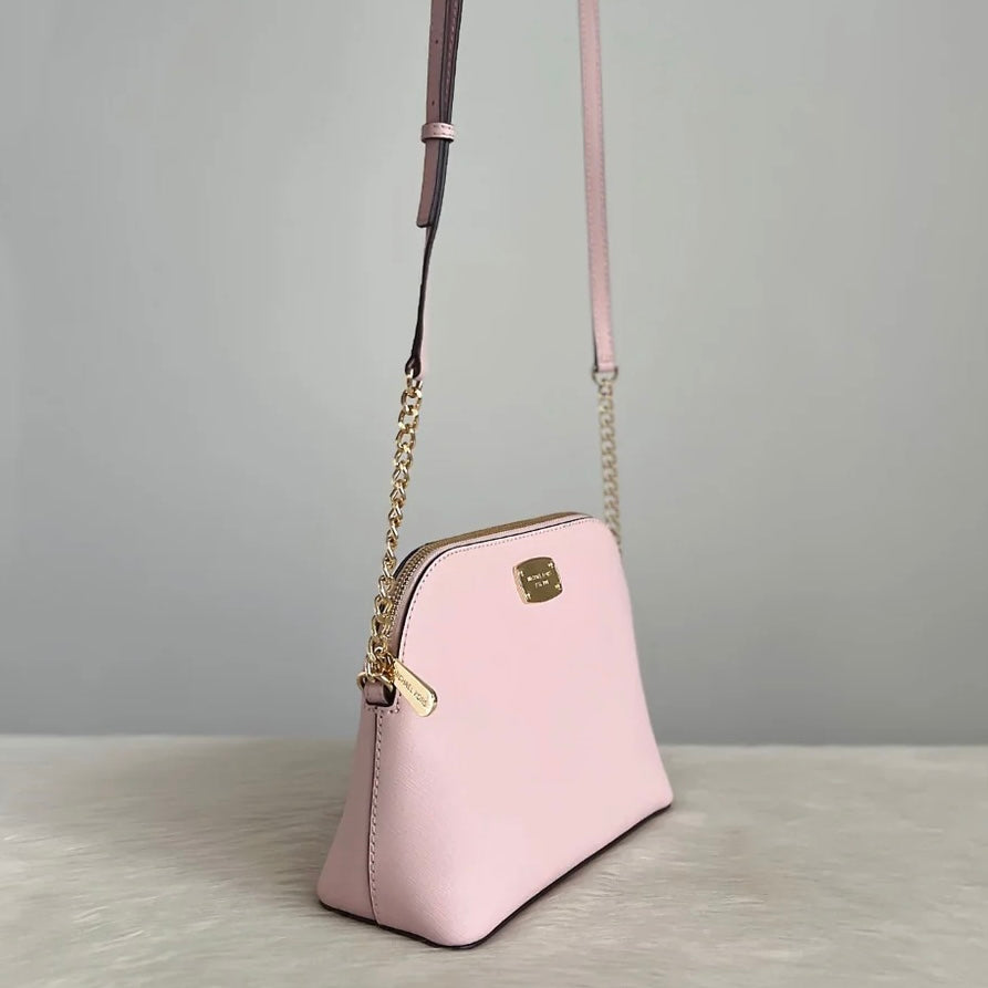 Michael Kors Pink Leather Chain Detail Crossbody Shoulder Bag Like New