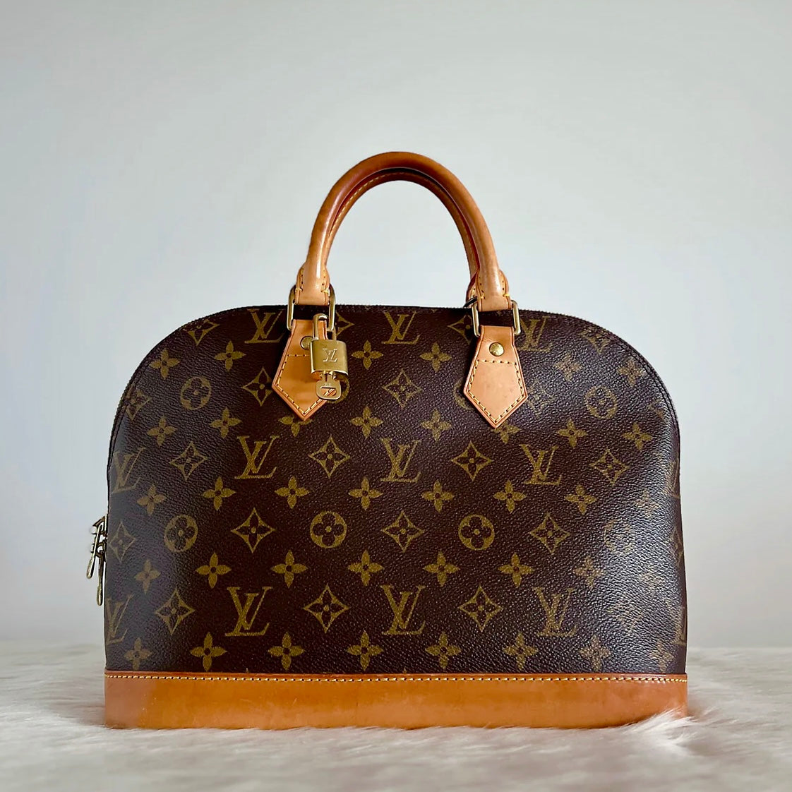 Louis Vuitton Signature Monogram Alma Tote + Lock & Key