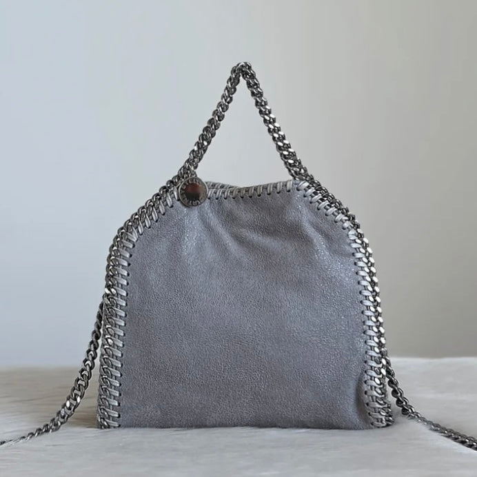 Stella McCartney Grey Signature Mini Falabella Shoulder Bag Excellent