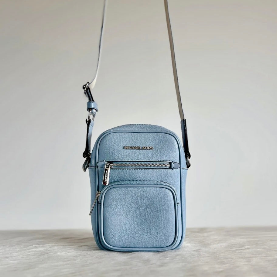Michael Kors Light Blue Leather Small Crossbody Shoulder Bag Like New