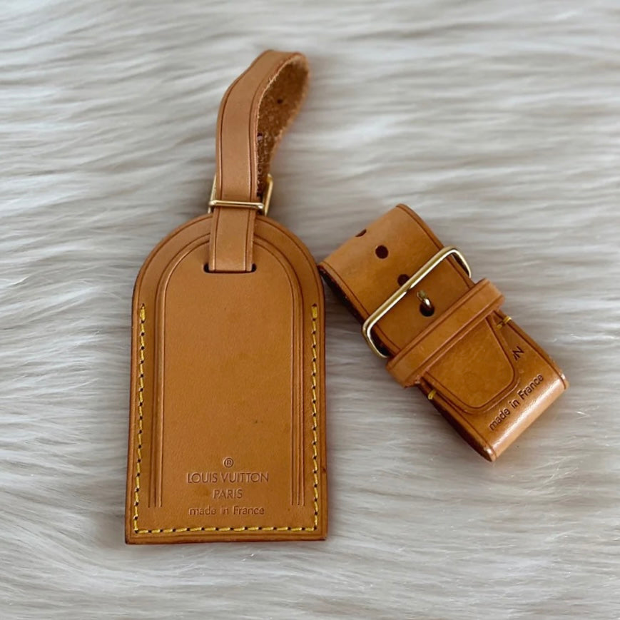 Louis Vuitton Travel Luggage Tag and Handle Holder Set