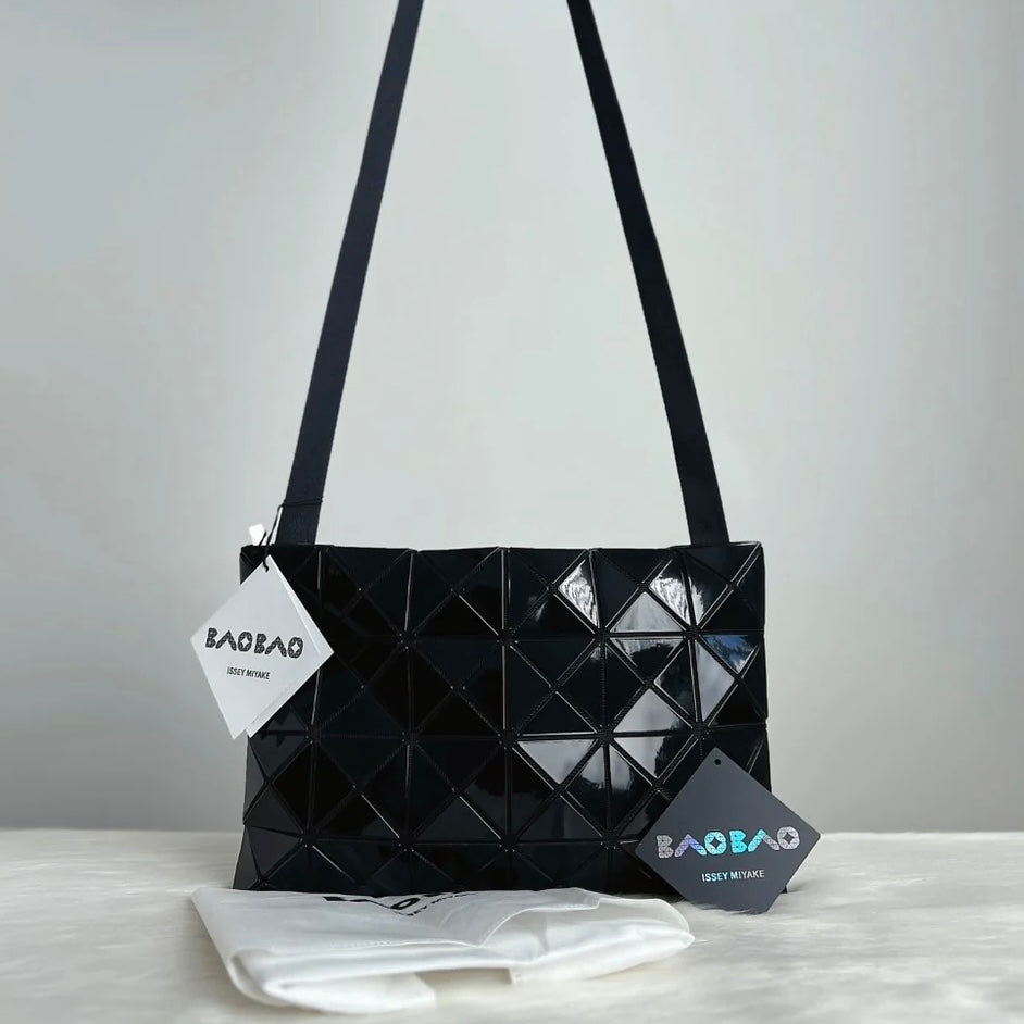 Issey Miyake Black Block Geometric Panels Crossbody Shoulder Bag New with Tags