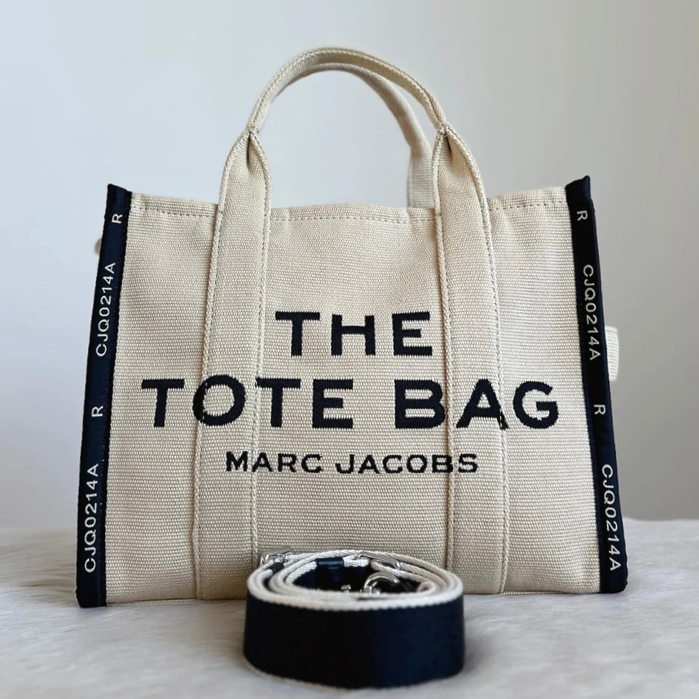 Marc Jacobs Two Tone Signature Book Tote 2 Way Shoulder Bag Excellent