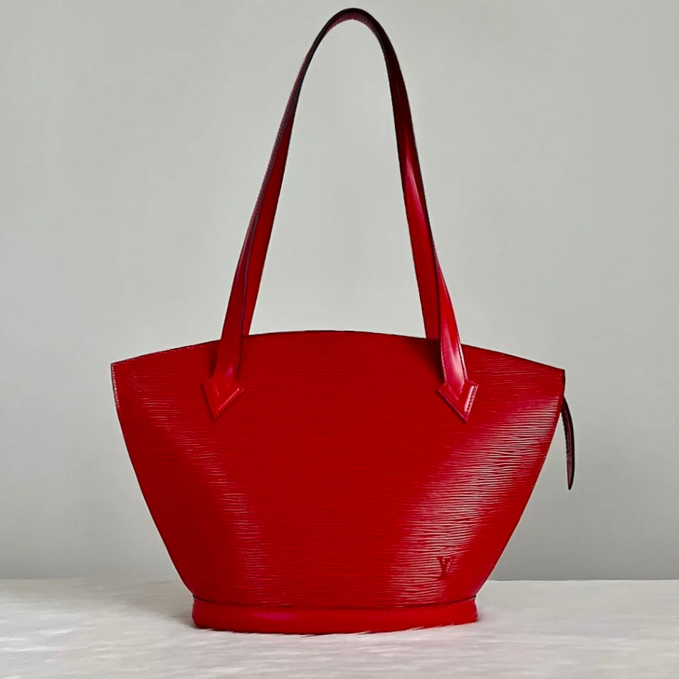 Louis Vuitton Red Epi Leather Saint Jacques Poignees Shoulder Bag Excellent