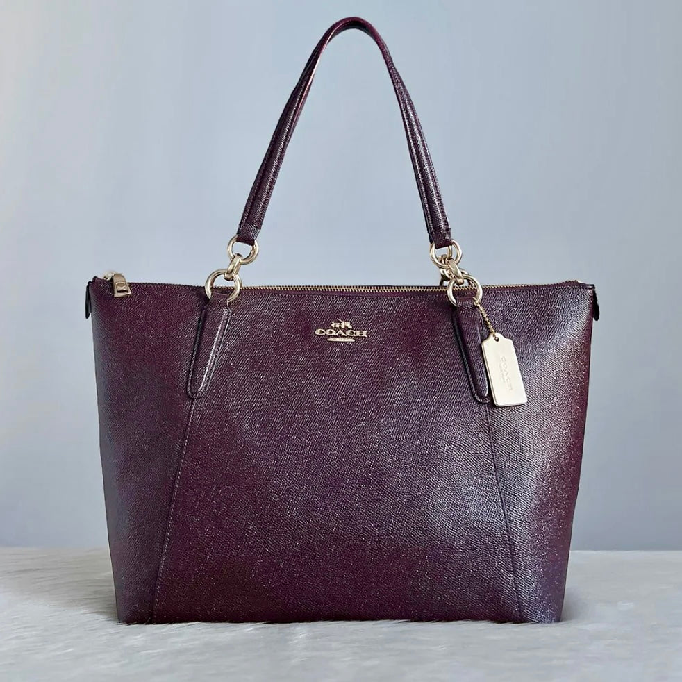 Coach Metallic Brown Leather Chain Detail Career Shoulder Bag Like New