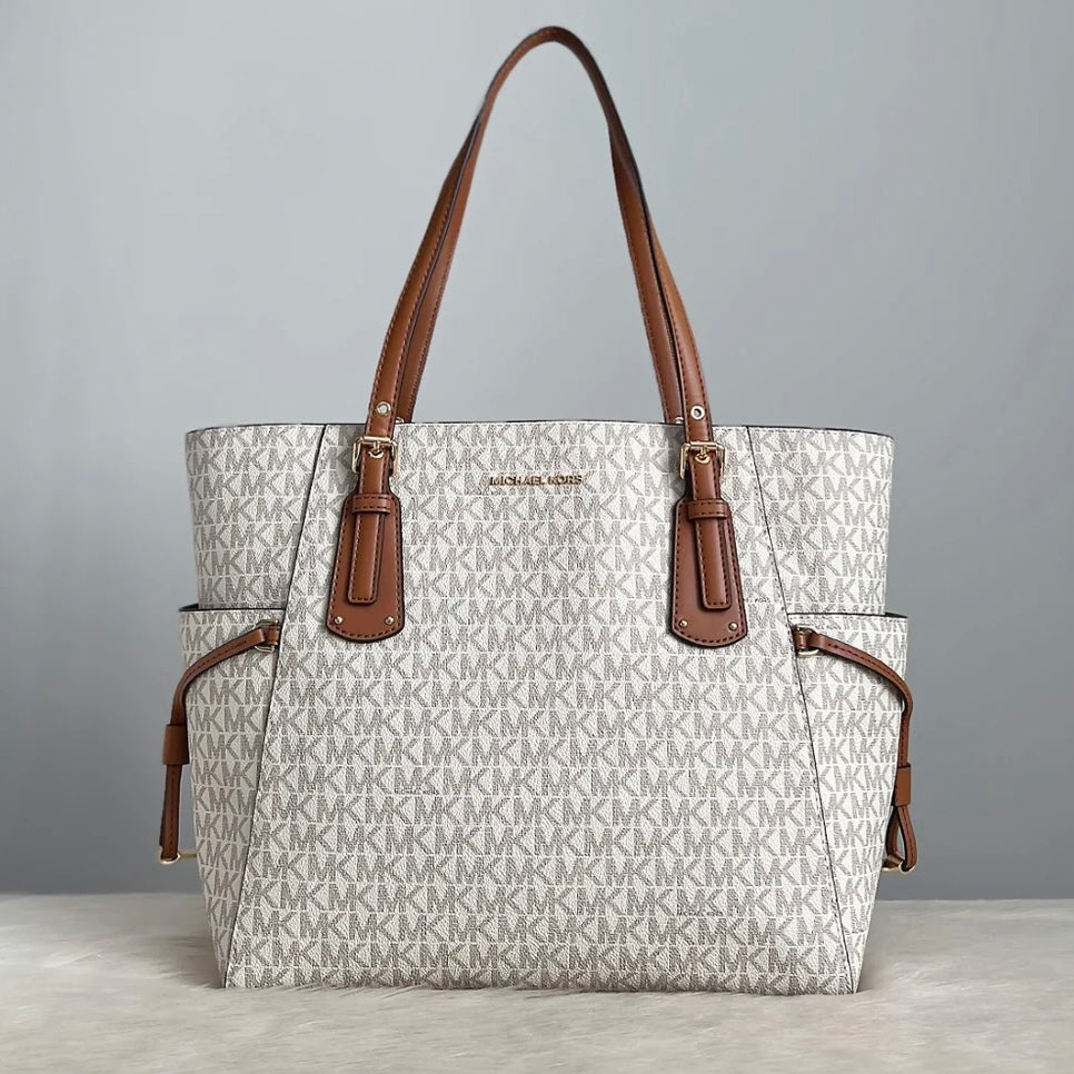 Michael Kors Caramel Leather Triple Compartment Career Shoulder Bag Like New