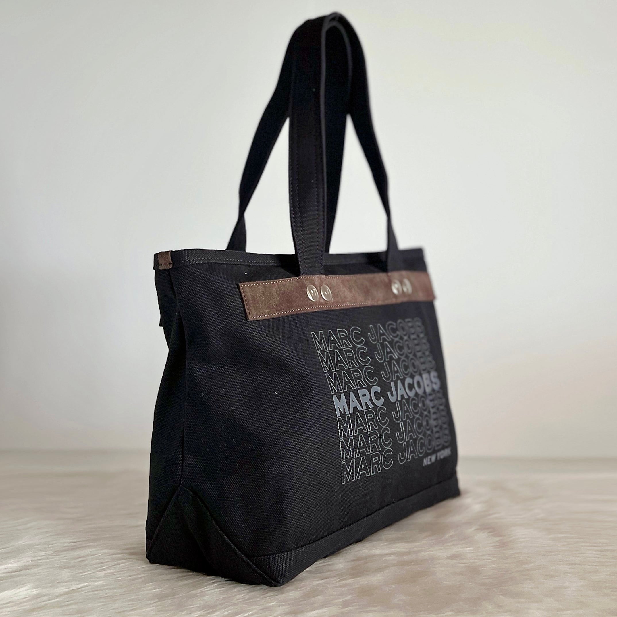 Marc Jacobs Black Front Detail Shopper Shoulder Bag Excellent