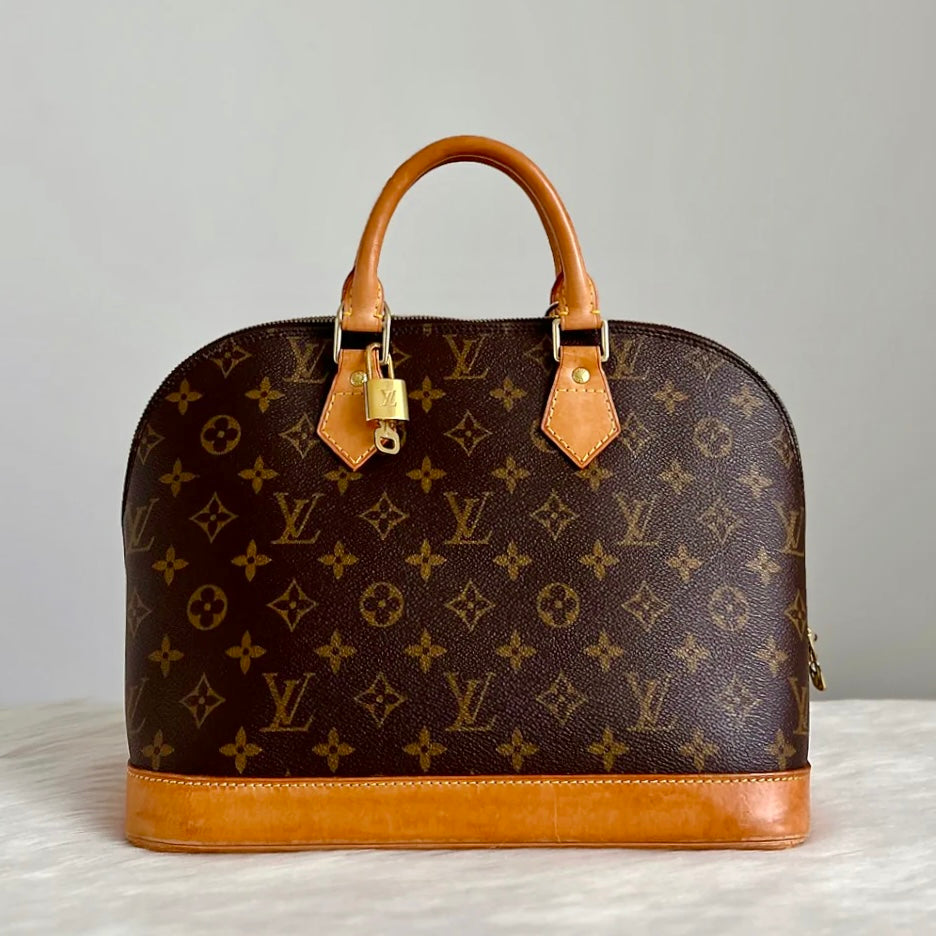 Louis Vuitton Signature Monogram Alma Tote + Lock & Key