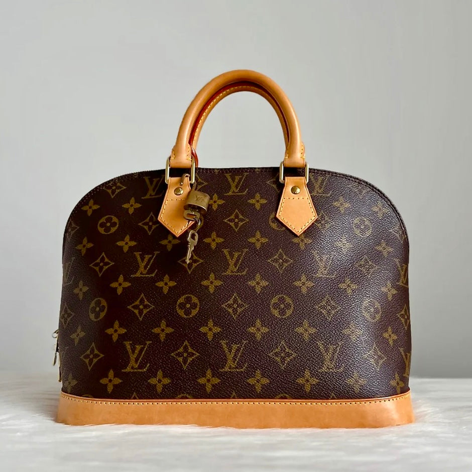 Louis Vuitton Signature Monogram Alma Tote + Lock & Key Excellent