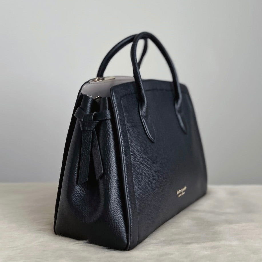 Kate Spade Black Leather Double Compartment 2 Way Shoulder Bag Like New