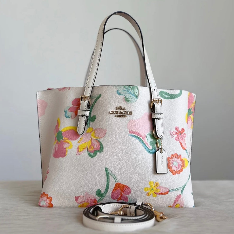 Coach white floral bag online