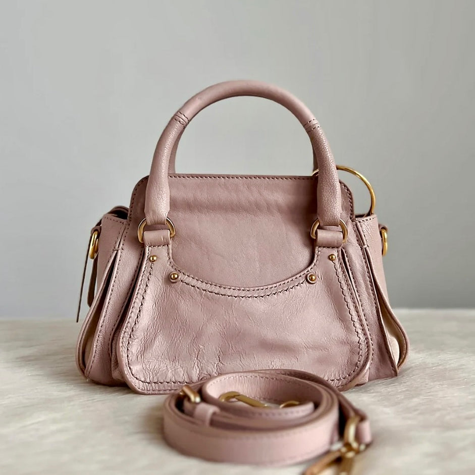 See by Chloe Blush Pink Leather Ring Detail 2 Way Shoulder Bag Excellent