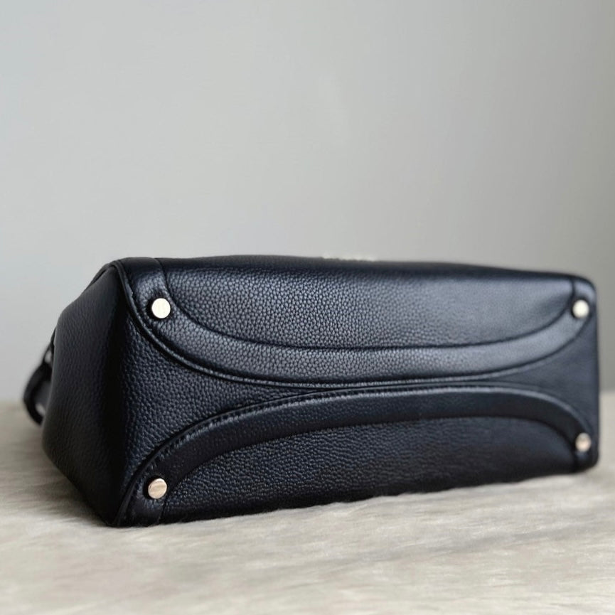 Kate Spade Black Leather Double Compartment 2 Way Shoulder Bag Like New