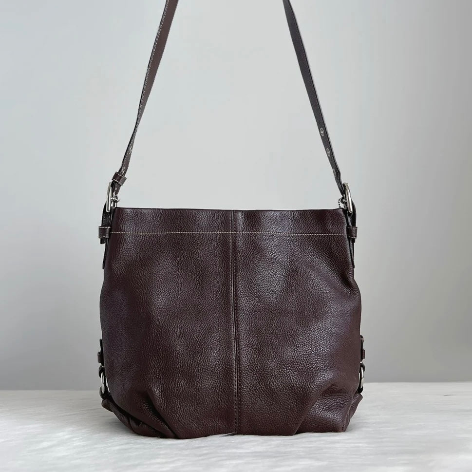 Coach Chocolate Leather Messenger Crossbody Shoulder Bag Excellent