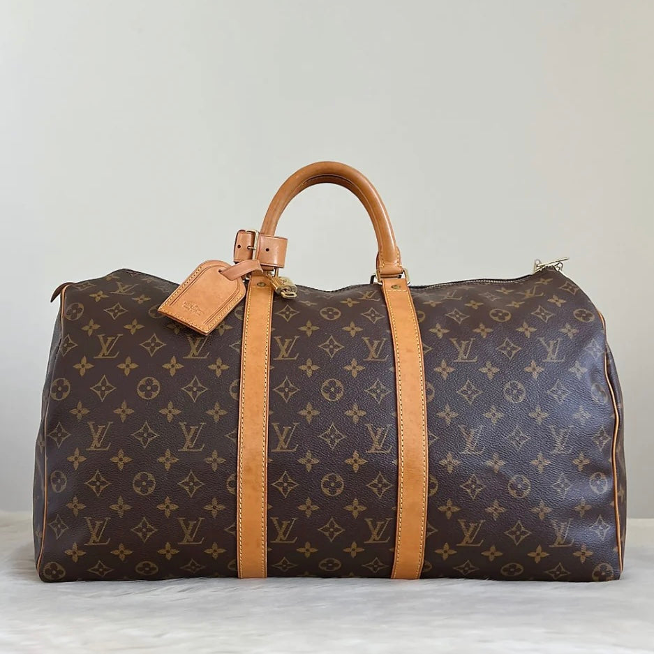 Louis Vuitton Iconic Monogram Keepall 50 Travel Bag Full Set