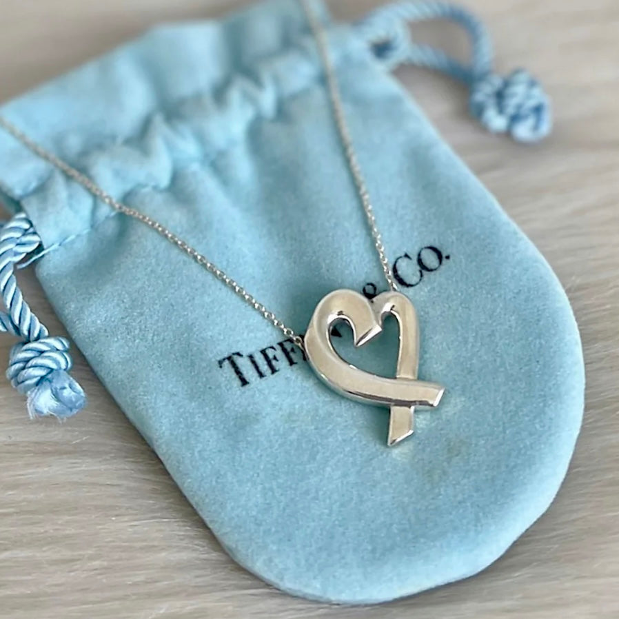 Tiffany & Co Paloma Picasso Silver Loving Heart Necklace Excellent