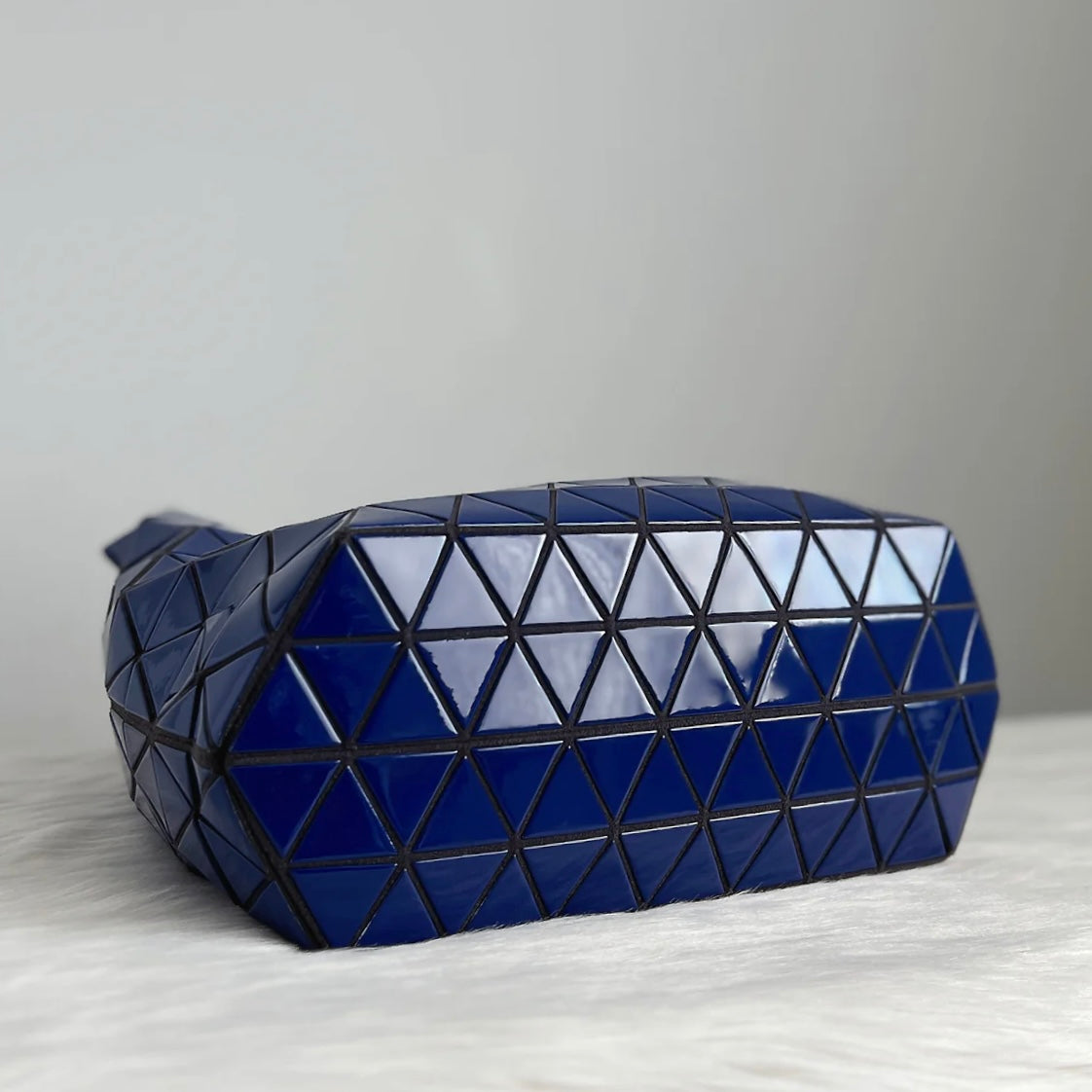 Issey Miyake Blue Block Geometric Panels 2 Way Shoulder Bag Excellent