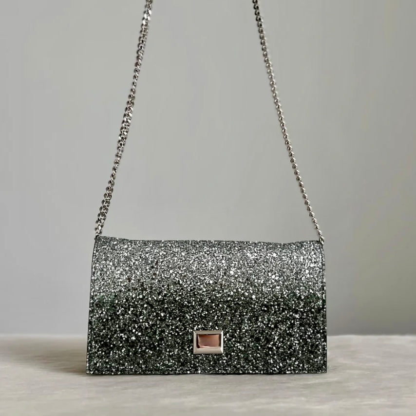 Jimmy Choo Gadient Sequined Chain Crossbody Shoulder Bag Excellent