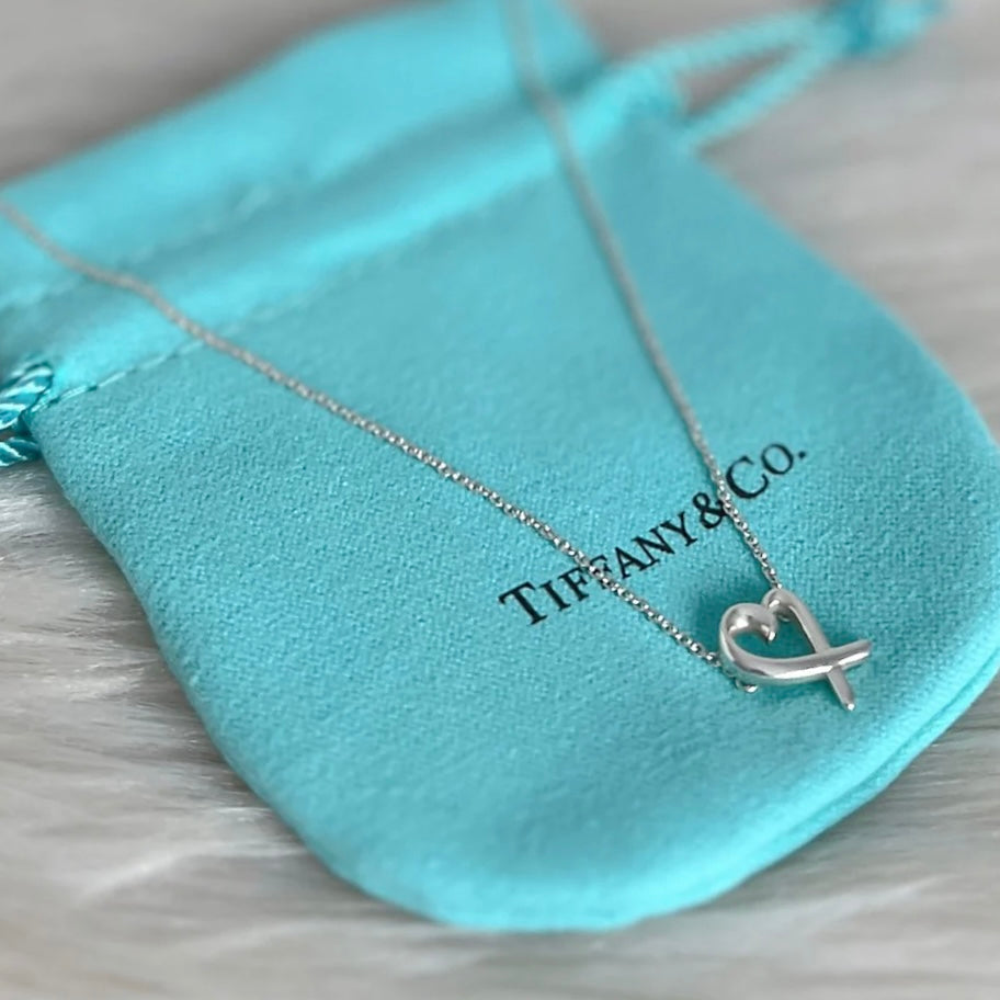 Tiffany & Co Paloma Picasso Silver Loving Heart Necklace Excellent