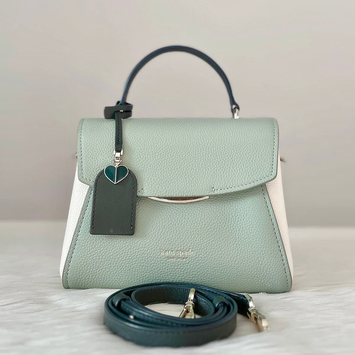 Kate Spade Tri-Tone Leather Triple Compartment 2 Way Shoulder Bag Like New