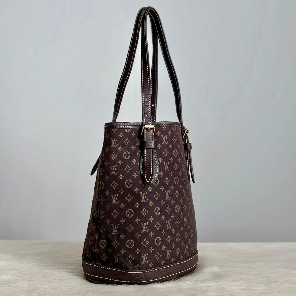 Louis Vuitton Mini Lin Monogram Bucket PM Shoulder Bag Excellent
