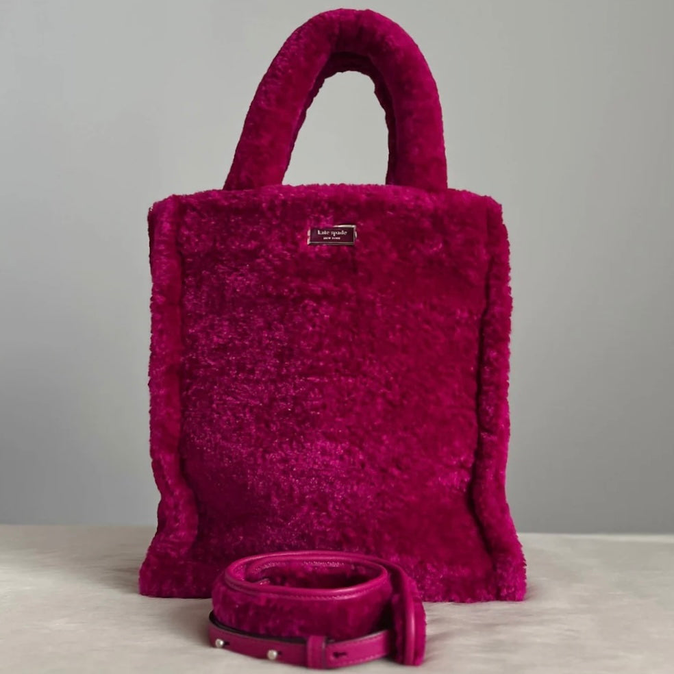 Kate Spade Fuchsia Teddy Shopper 2 Way Shoulder Bag Like New