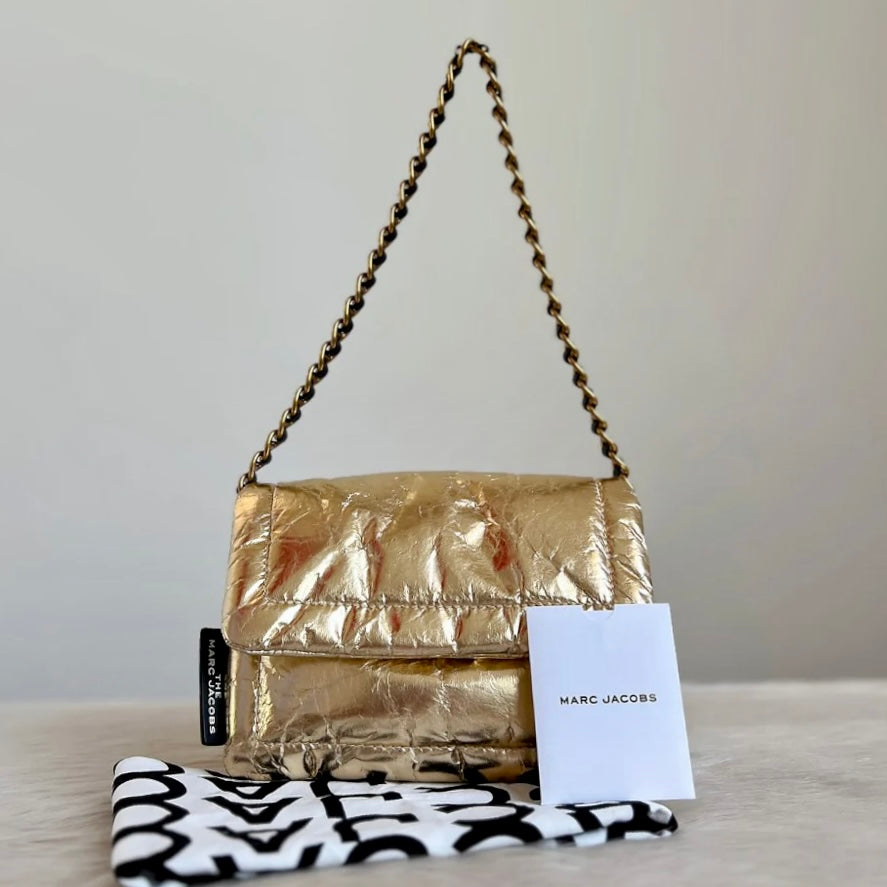 Marc Jacobs Gold Chain Detail Puffy Shoulder Bag Excellent